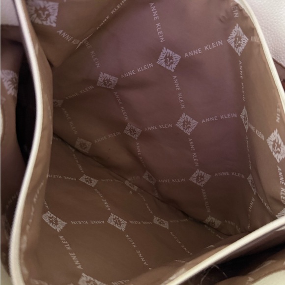 Anne Klein Cream and Brown Tote Bag with Structured Design - Picture 6 of 6